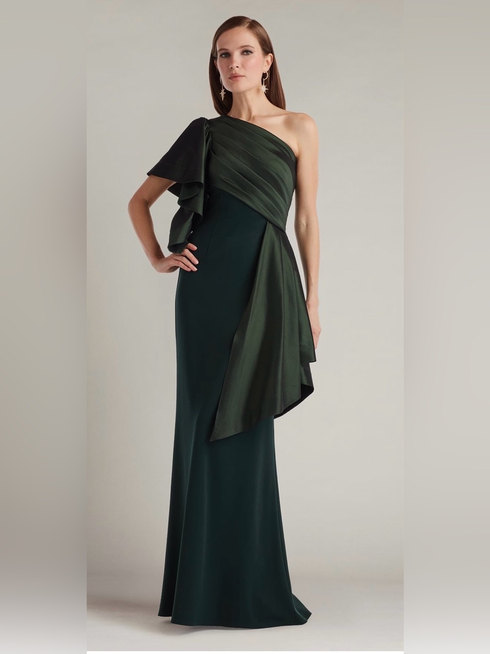 TADASHI SHOJI - SANTA FE DRAPED FLOUNCE GOWN